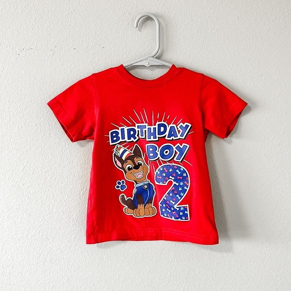 Nickelodeon 2T Paw Patrol Toddler Boy 2nd Birthday Red Short Sleeve Tee - Picture 1 of 7